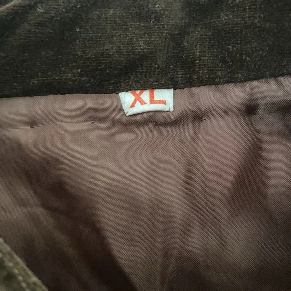 VTG Quilted Womens Quilted Velvet Jacket XL Chocolate Brown Lined Embroidered - Picture 5 of 12